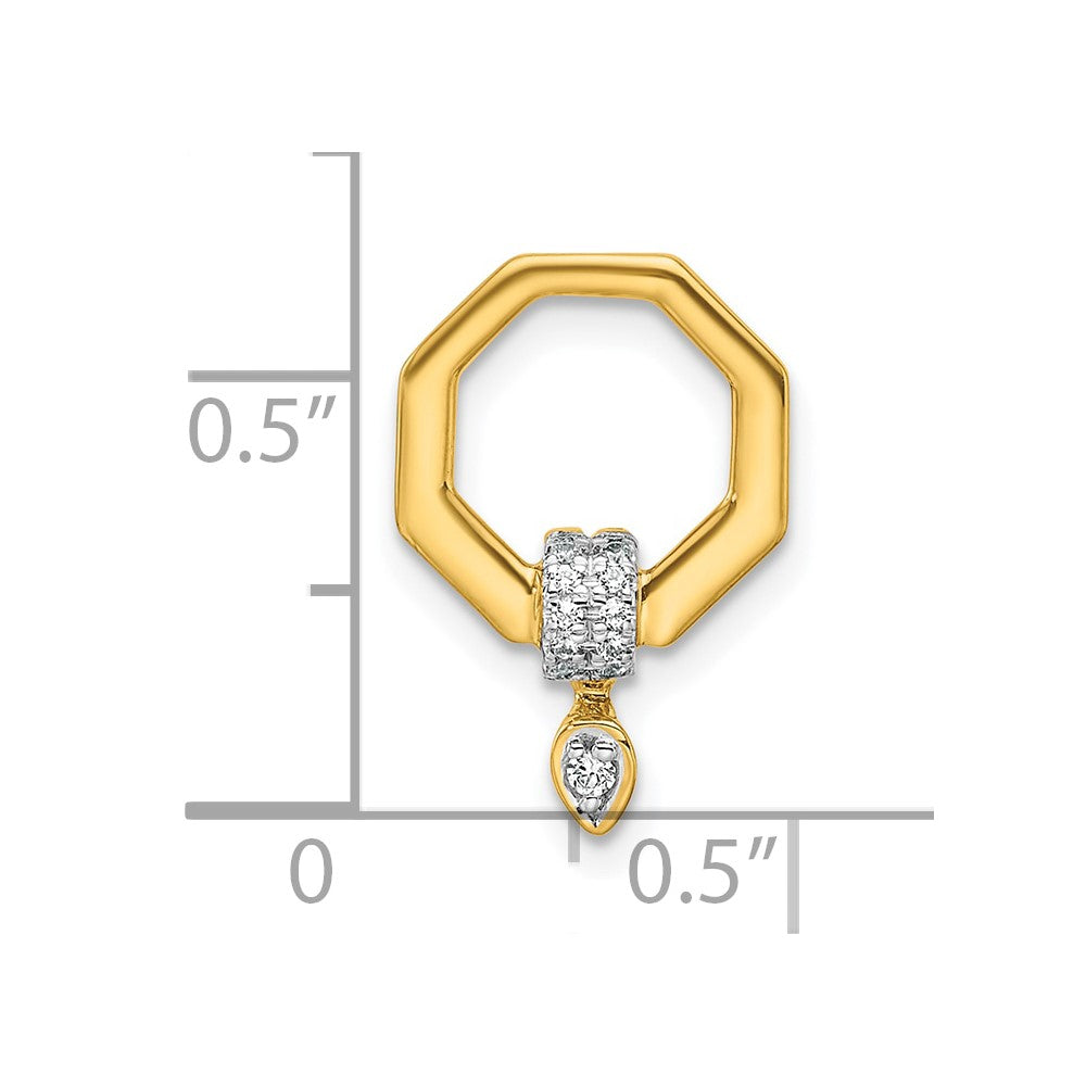14K Polished 1/15 carat Diamond Octagon Chain Slide 11.3mm - Chains