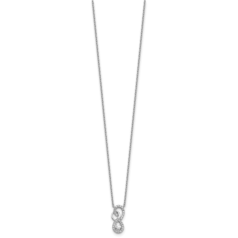 14K White Gold Polished 1/4 carat Diamond Fancy Infinity Necklace 7.15mm - Chains