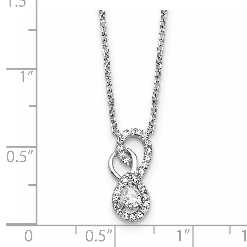 14K White Gold Polished 1/4 carat Diamond Fancy Infinity Necklace 7.15mm - Chains