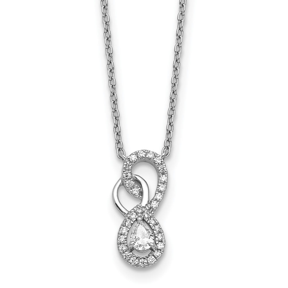 14K White Gold Polished 1/4 carat Diamond Fancy Infinity Necklace 7.15mm - Chains