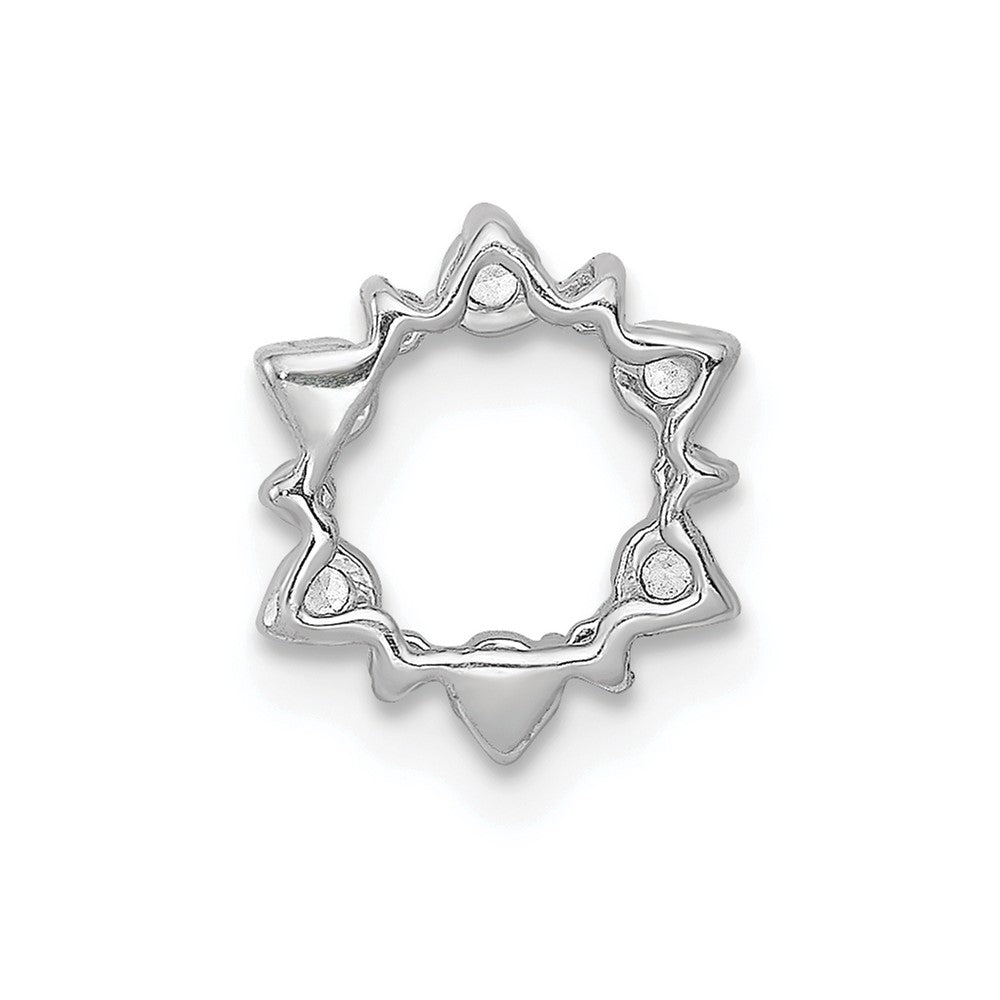 14k White Gold 1/5 carat Diamond Fancy Circle Chain Slide 9mm - Anklets