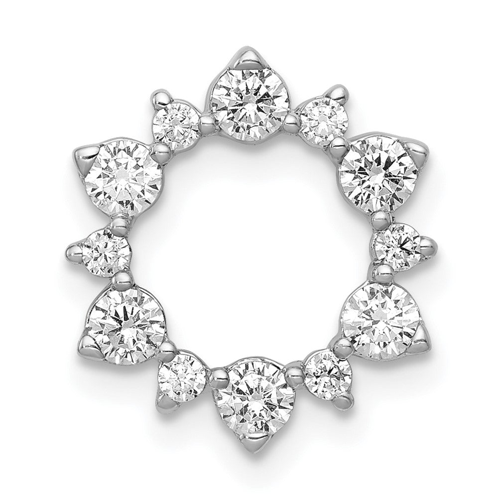 14k White Gold 5/8 carat Diamond Fancy Circle Chain Slide
