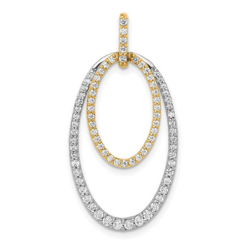 14k Two-tone 1/2 carat Diamond Double Oval Pendant