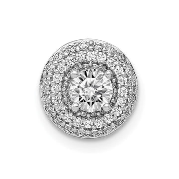 14k White Gold Holds 4.1mm Center 1/4 carat Diamond Semi-mount Halo Chain Slide