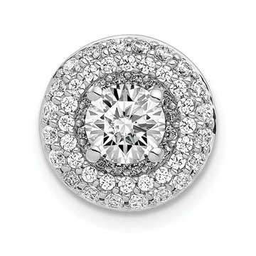 14k White Gold Holds 5.2mm Center 3/8 carat Diamond Semi-mount Halo Chain Slide