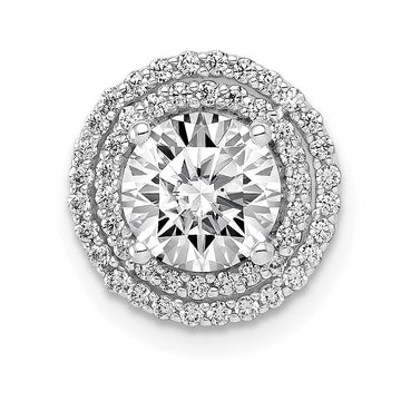 14k White Gold Holds 6.5mm Center 1/4 carat Diamond Semi-mount Halo Chain Slide