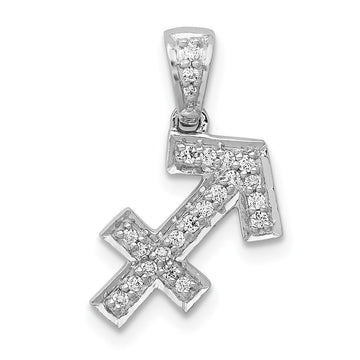 14k White Gold Diamond Sagittarius Zodiac Pendant