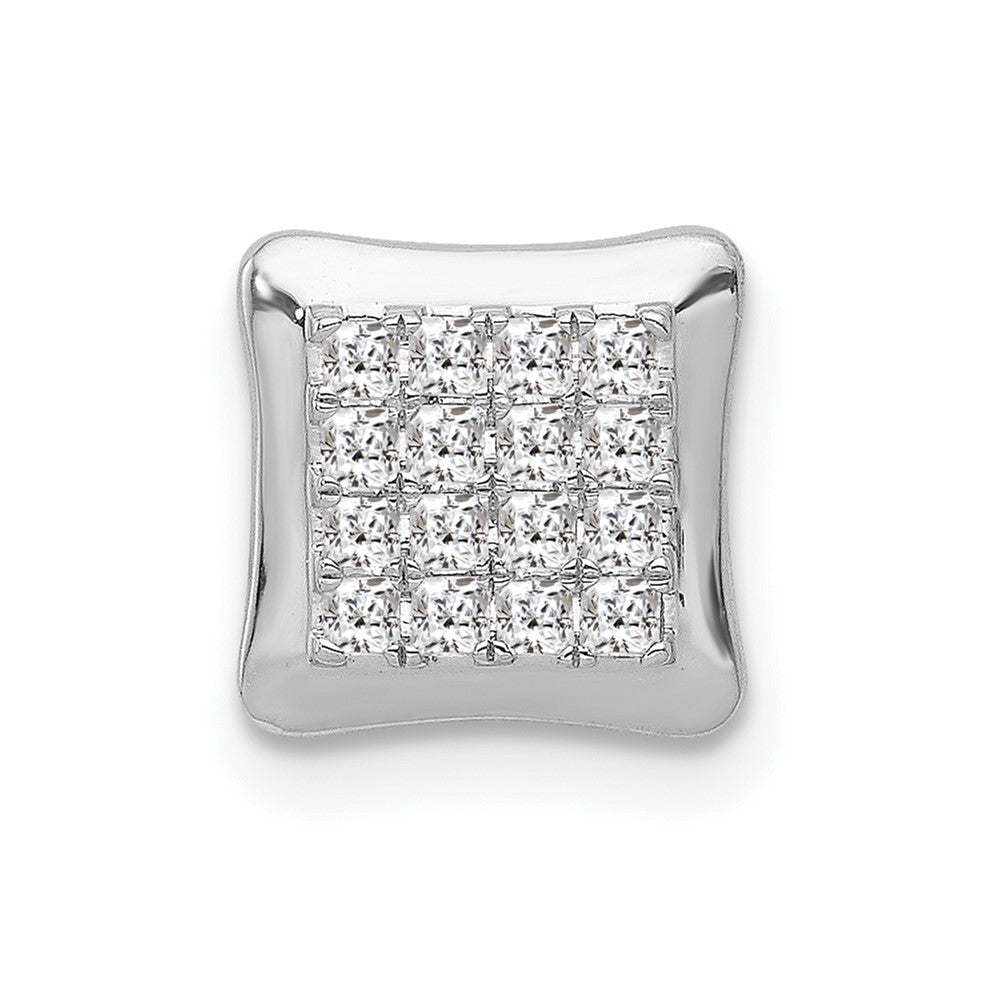 14k White Gold 1/4 carat Diamond Square Cluster Chain Slide