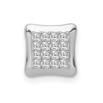 14k White Gold 1/4 carat Diamond Square Cluster Chain Slide