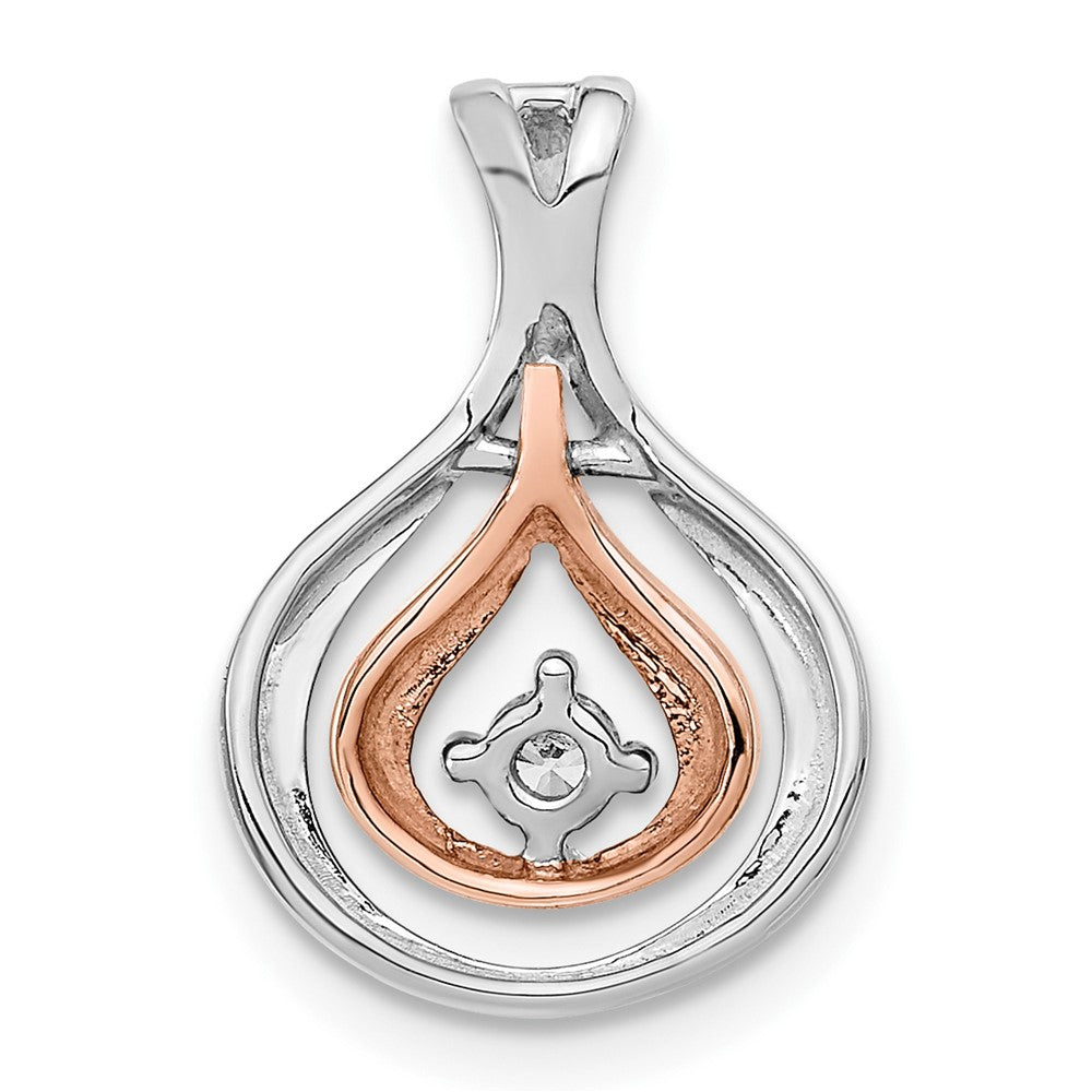 14k Two-tone 1/15 carat Diamond Fancy Chain Slide 12.11mm - Chains