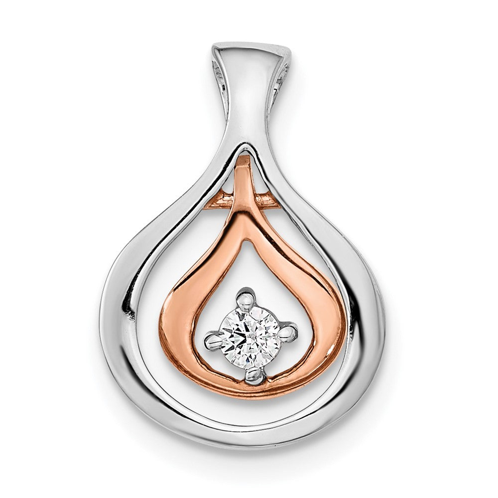 14k Two-tone 1/15 carat Diamond Fancy Chain Slide 12.11mm - Chains