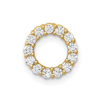 14k Polished 1/4 carat Diamond Circle Chain Slide