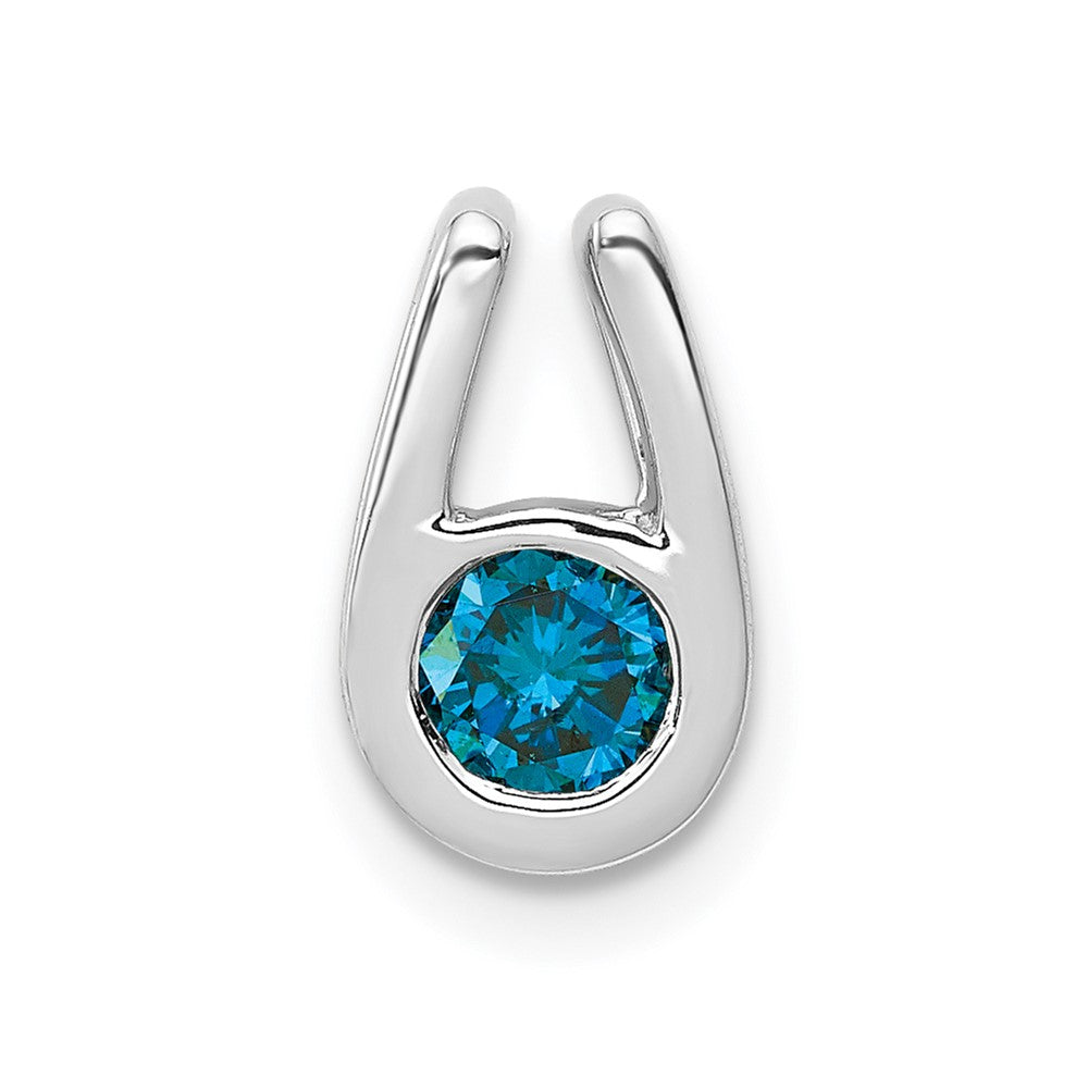 14k White Gold 1/4 carat Blue Diamond Chain Slide