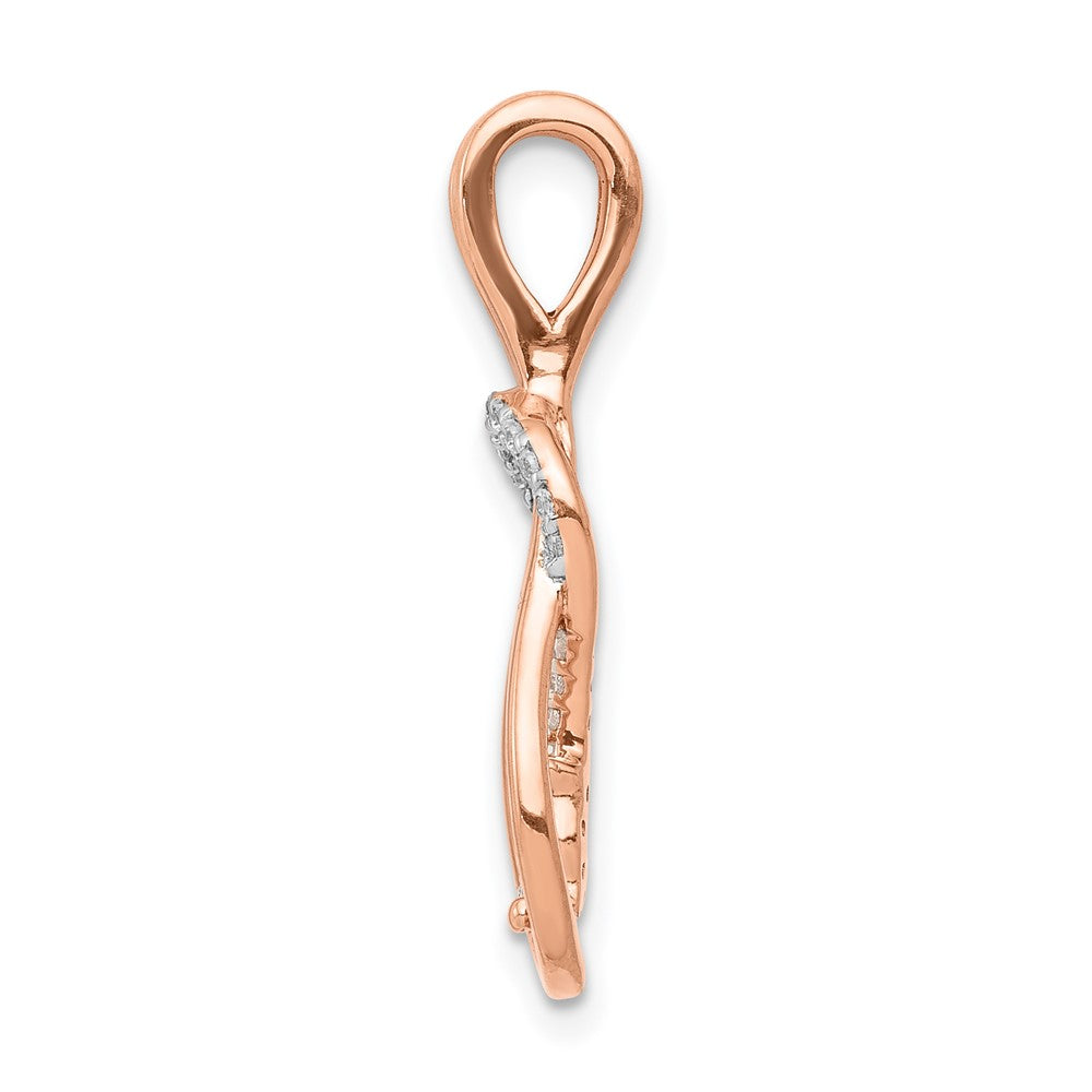 14k Rose Gold 1/6 carat Diamond Knot Slide Fits up to Regular/ Fancy or Reversible Omega 9.7mm - Chains