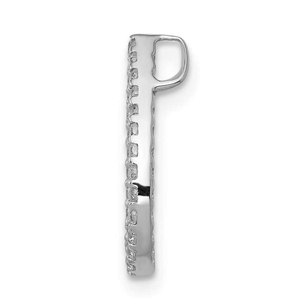 14k White Gold 1/5 carat Diamond Teardrop Chain Slide 10.25mm - Chains