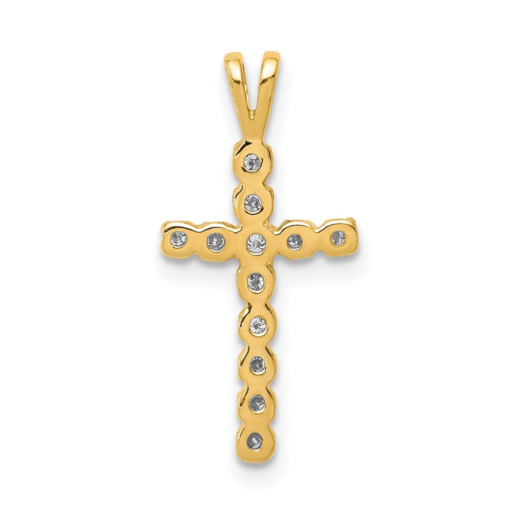 14k AA Diamond Latin Cross Pendant 9.85mm - Chains