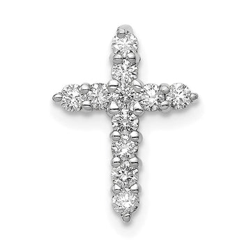 14k White Gold AA 1/3ct. Diamond Cross Pendant