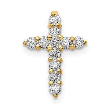 14k AA 1/3ct. Diamond Cross Pendant 10.45mm - Chains