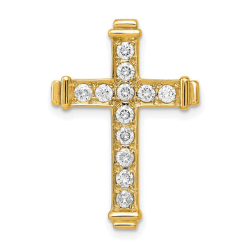 14k AA 3/8ct. Diamond Latin Cross Chain Slide
