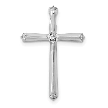 14k White Gold 1/5ct. Diamond Cross Chain Slide