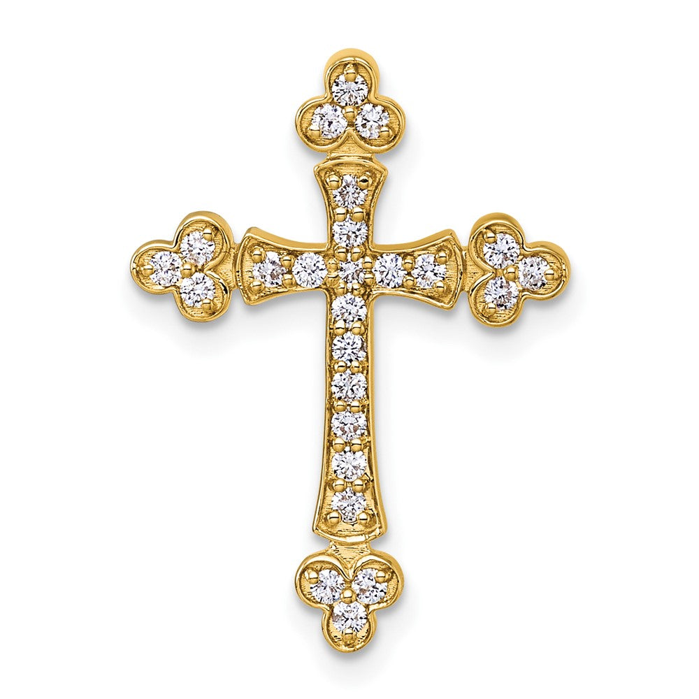 14k 1/3ct. Diamond Budded Cross Chain Slide 18.3mm - Chains