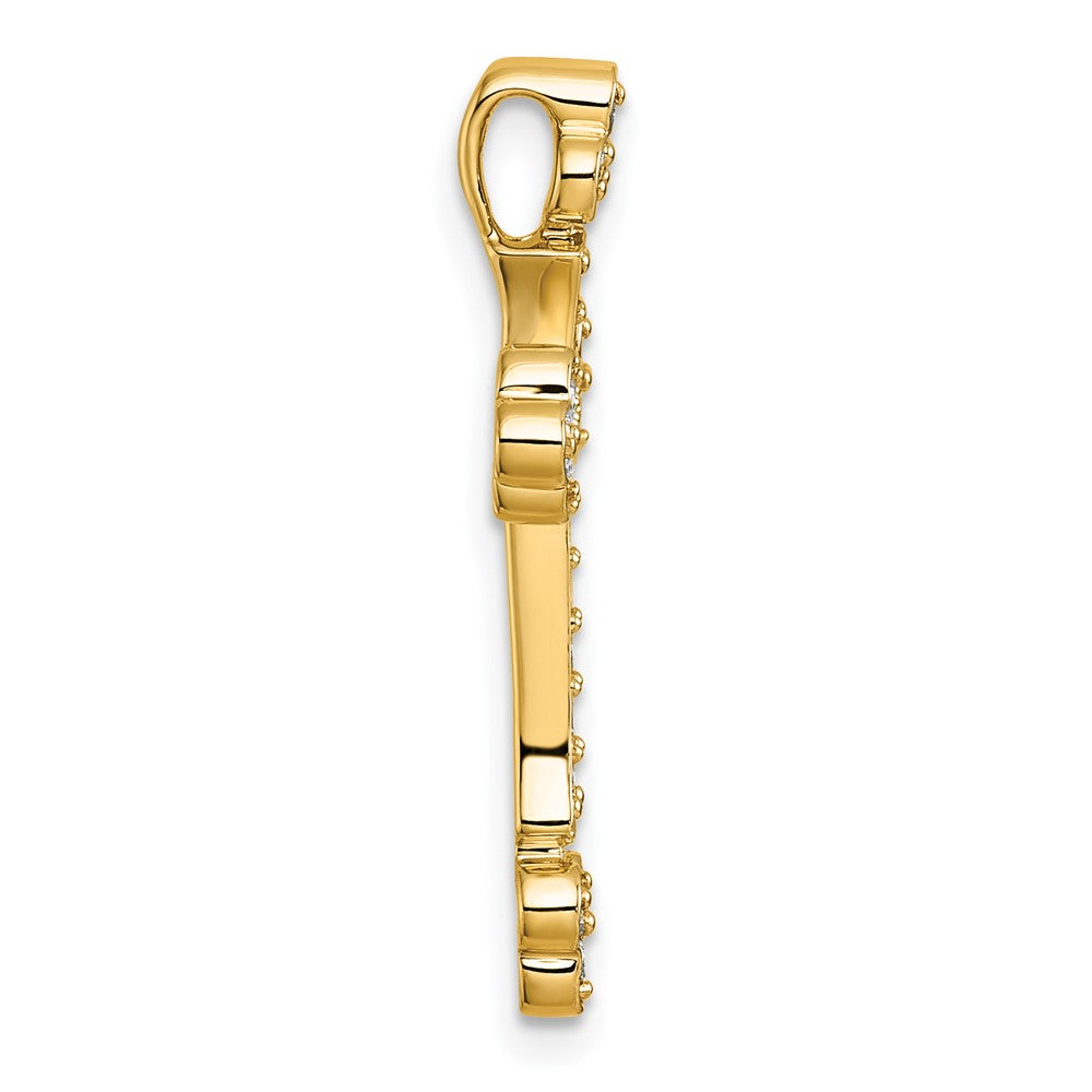 14k 1/2ct. Diamond Budded Cross Chain Slide 20.9mm - Chains