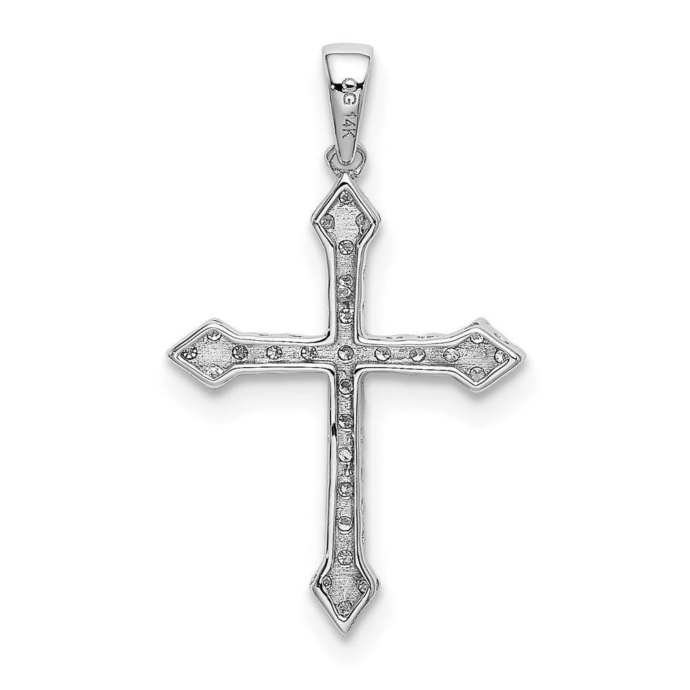 14k White Gold 1/10ct. Diamond Cross Pendant 11.25mm - Chains