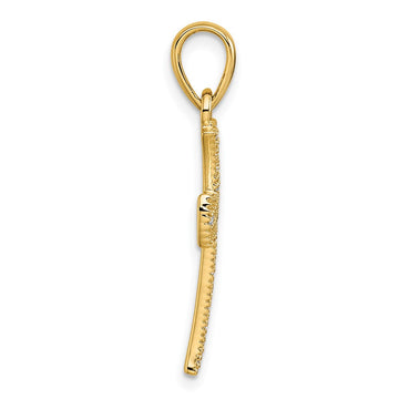 14k 1/4 Diamond Cross Pendant