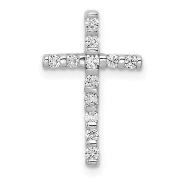 14k White Gold 1/4ct. Diamond Cross Chain Slide