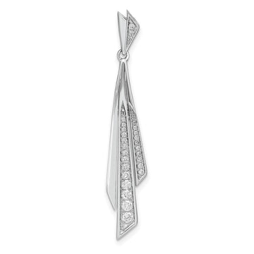 14k White Gold 1/4 carat Graduated Diamond Fancy Dangle Pendant