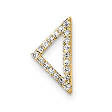14k Polished 1/10 carat Diamond Triangle Chain Slide
