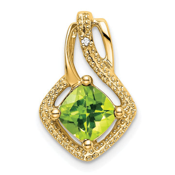 14k Peridot and Diamond Pendant