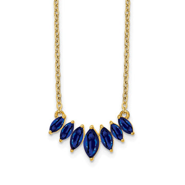 14k Graduated Marquise Sapphire 18 inch Necklace