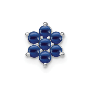 14k White Gold Sapphire Floral Chain Slide