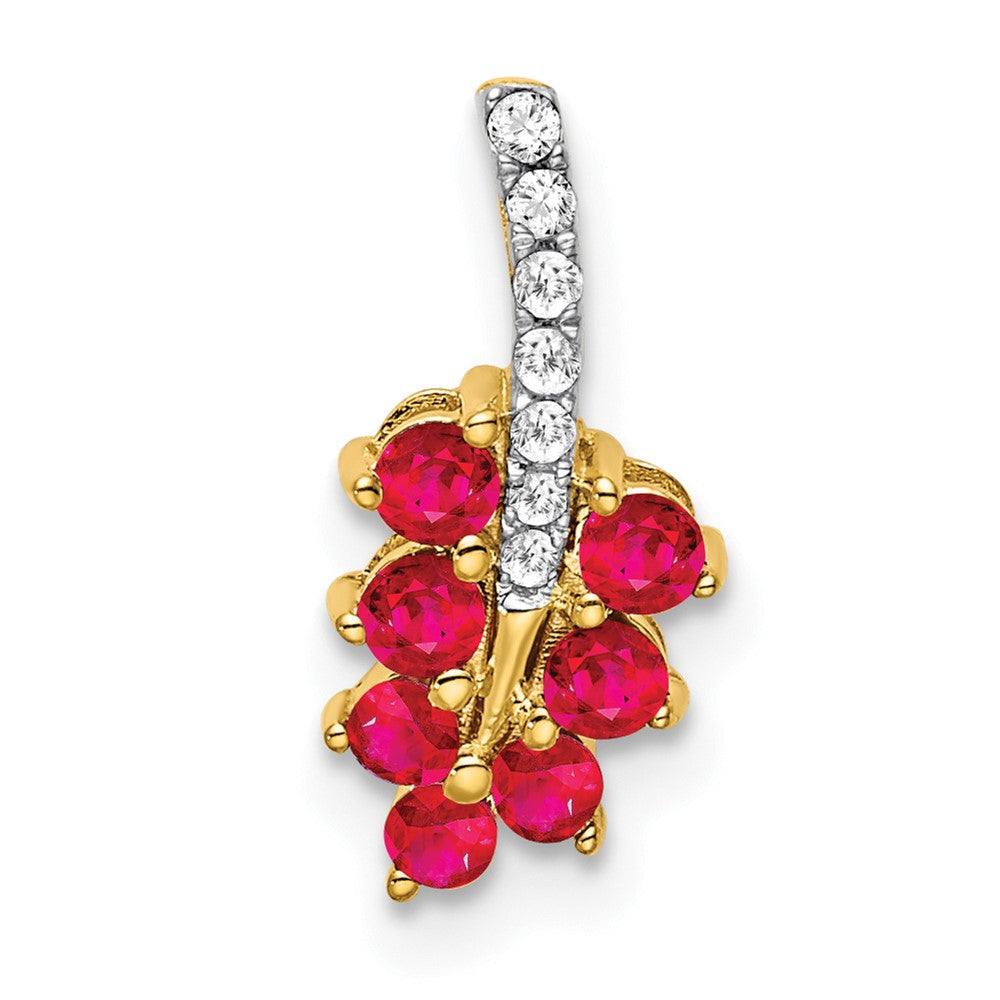 14k Ruby and Diamond Leaf Chain Slide 6.3mm - Chains