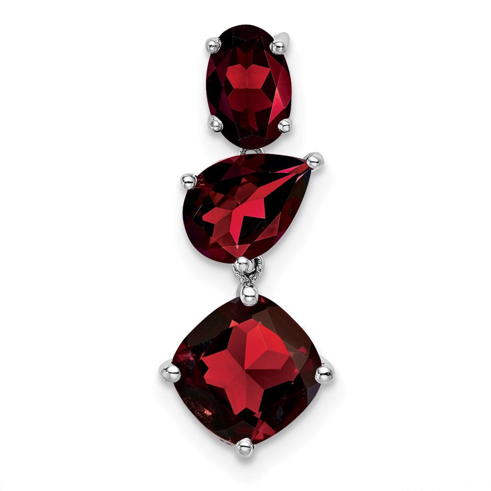 14k White Gold Garnet Chain Slide