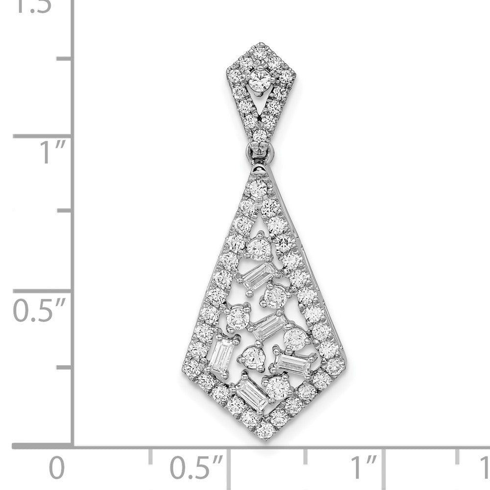 14k White Gold Polished 3/4 carat Diamond Fancy Dangle Chain Slide 13.18mm - Chains
