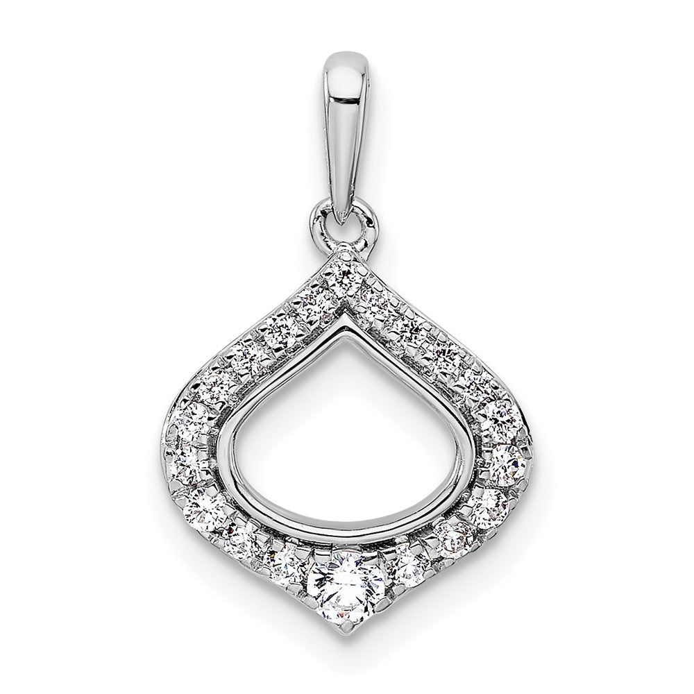 14k White Gold 1/4 carat Diamond Vintage Pendant