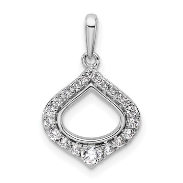 14k White Gold 1/4 carat Diamond Vintage Pendant