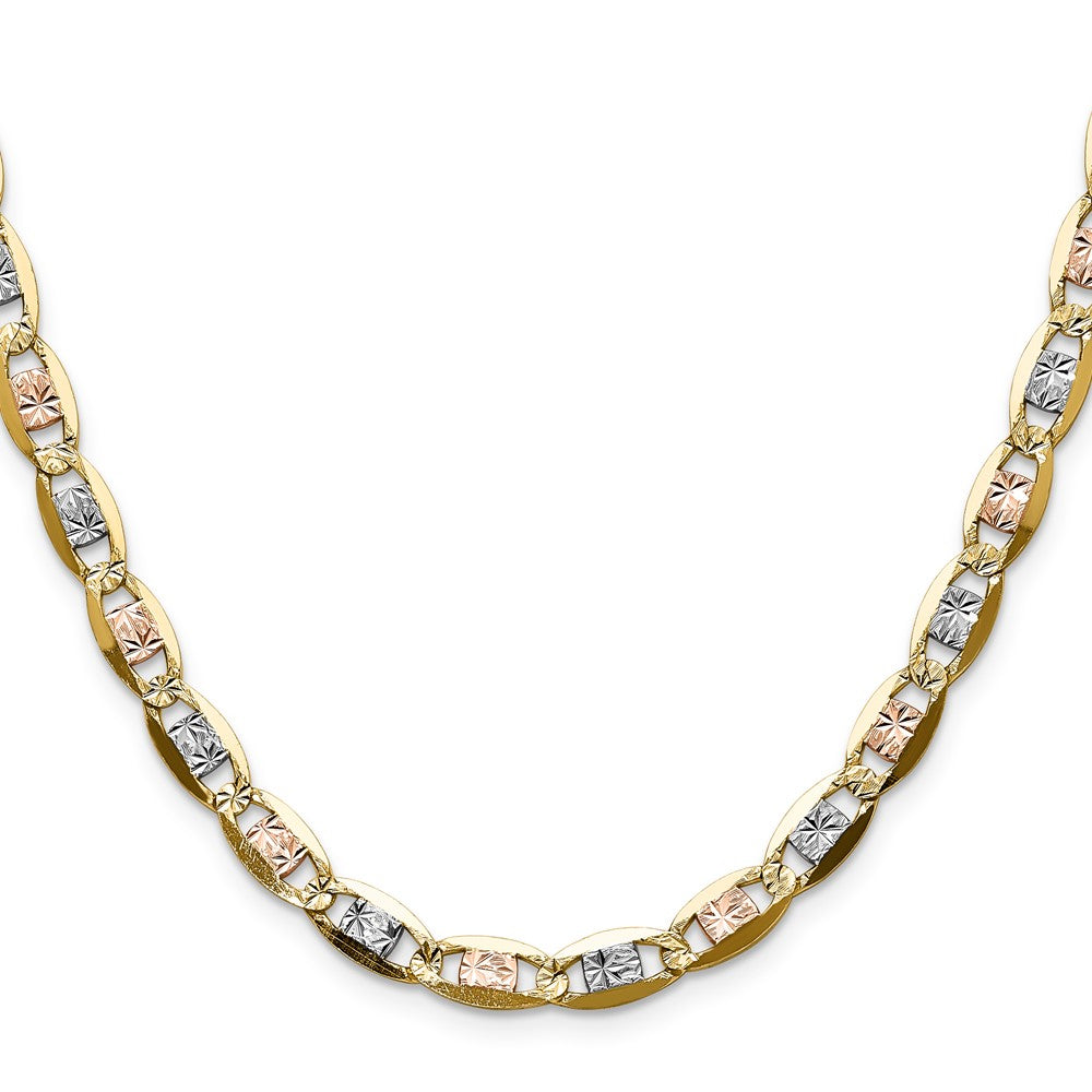 14k Tri-color Gold Pav��� Valentino Chain 6.1mm - Chains