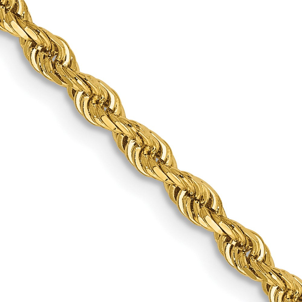 14K 20 Inch 2.75mm Diamond-cut Quadruple Rope Lobster Clasp Chain