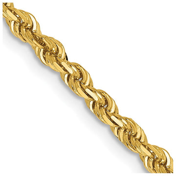 14K 28 Inch 3mm Diamond-cut Quadruple Rope Lobster Clasp Chain