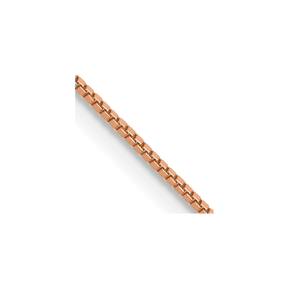 14K Rose Gold 16 inch .7mm Box Link with Lobster Clasp Chain