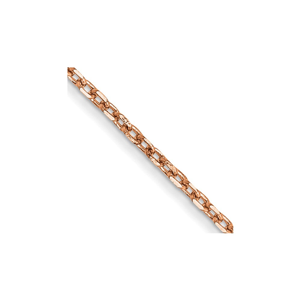 14K Rose Gold 30 inch 1.10mm Diamond-cut Cable with Lobster Clasp Chain