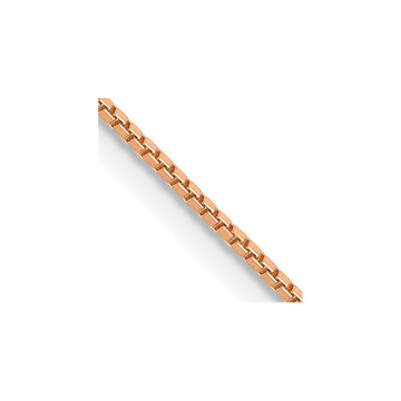 14K Rose Gold 20 inch .9mm Box Link with Lobster Clasp Chain