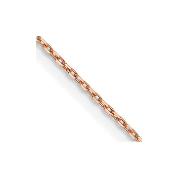 14K Rose Gold 30 inch .8mm Diamond-cut Cable with Lobster Clasp Chain