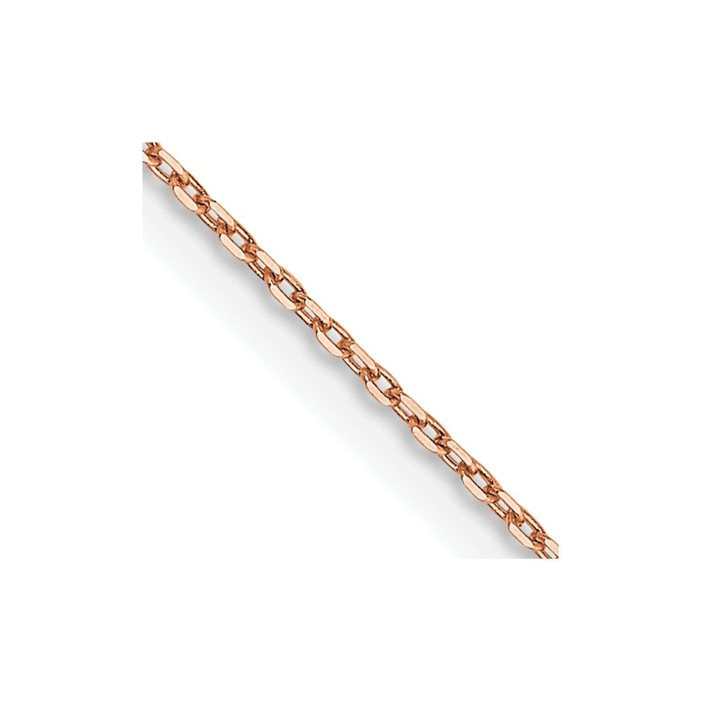 14K Rose Gold 22 inch .8mm Diamond-cut Cable with Lobster Clasp Chain