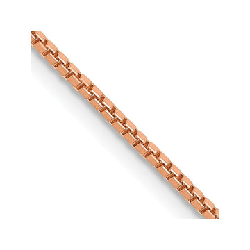 14K Rose Gold 30 inch 1.10mm Box Link with Lobster Clasp Chain