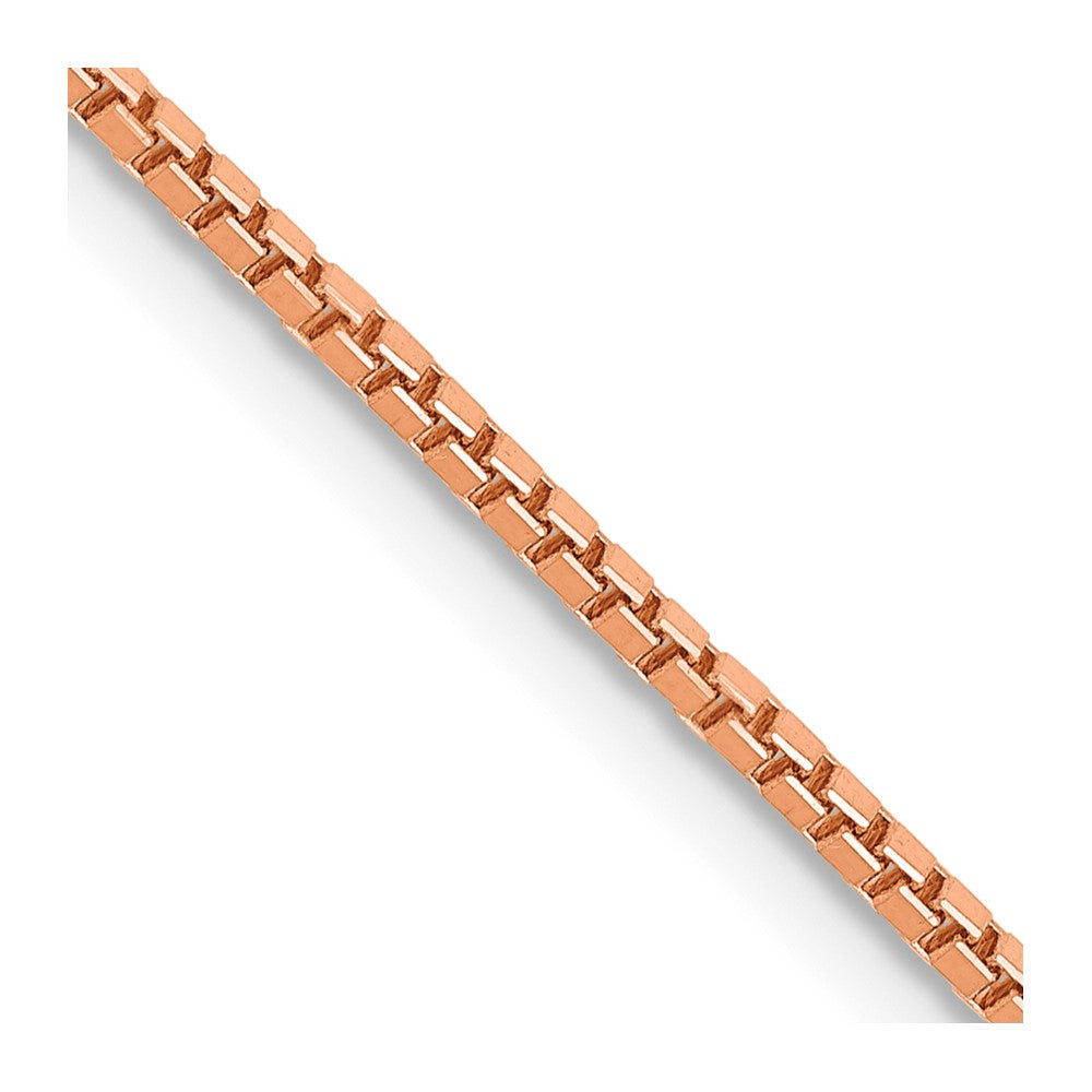 14K Rose Gold 18 inch 1.3mm Box Link with Lobster Clasp Chain