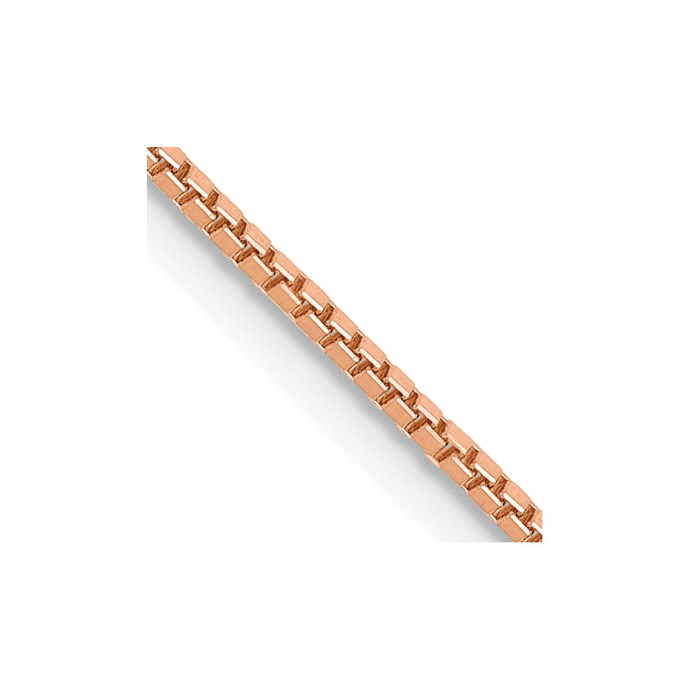 14K Rose Gold 22 inch 1mm Box Link with Lobster Clasp Chain